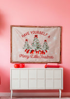 Christmas Banner Have yourself a Merry Little Christmas, Kids Fabric Tapestry