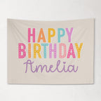 Kids Personalized Birthday Banner, Custom Rainbow Wall Hanging with Name