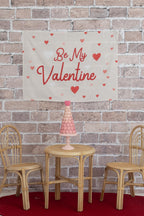 Fabric Tapestry Banner, Be My Valentine, Kids Wall Art Room Decor, Children's Wall Art