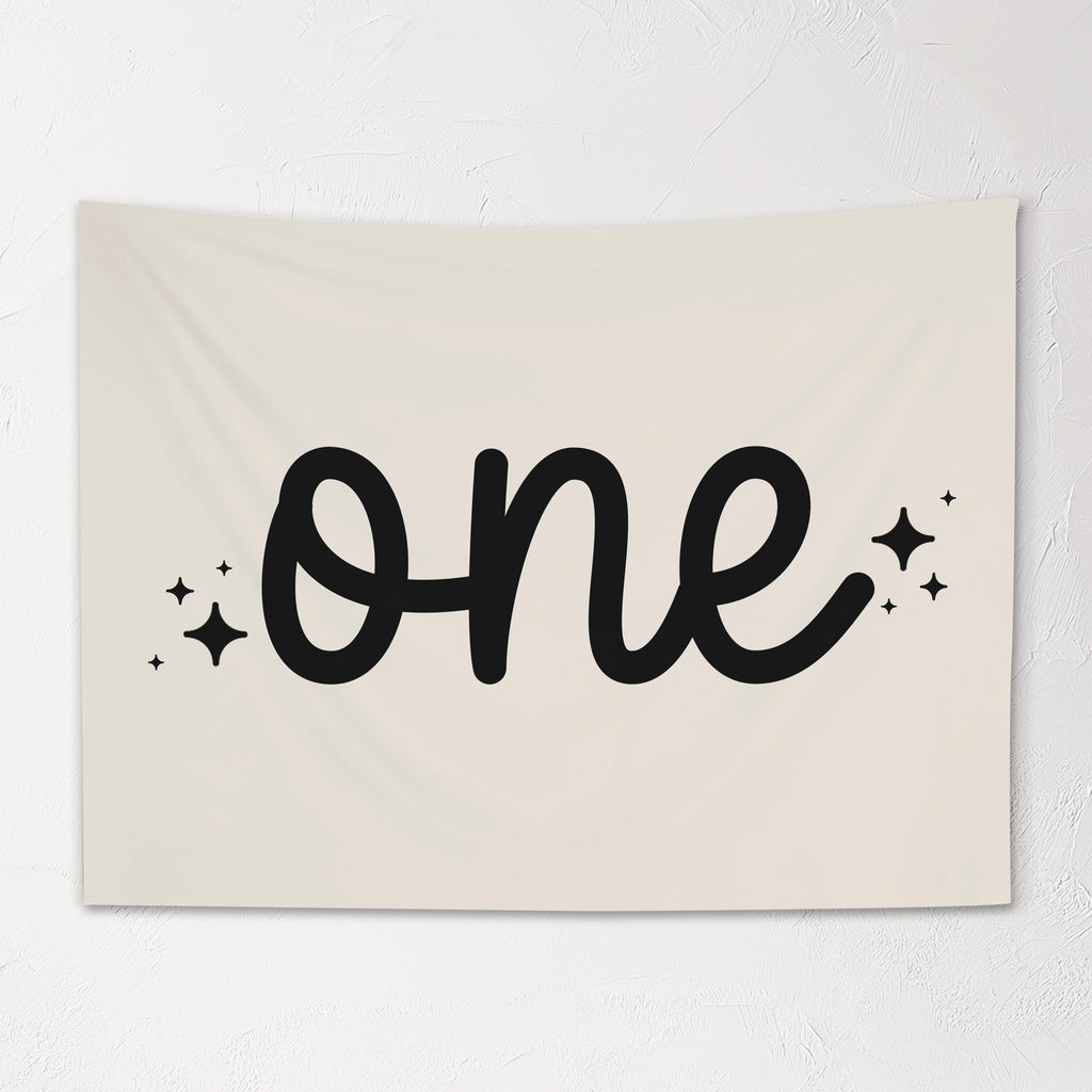 Fabric Tapestry Banner, ONE Birthday, Kids Wall Art Room Decor, Children's Wall Art