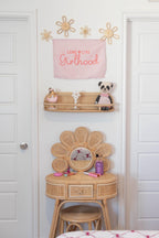 Fabric Tapestry Banner, Long Live Girlhood , Kids Pink Wall Art Decor