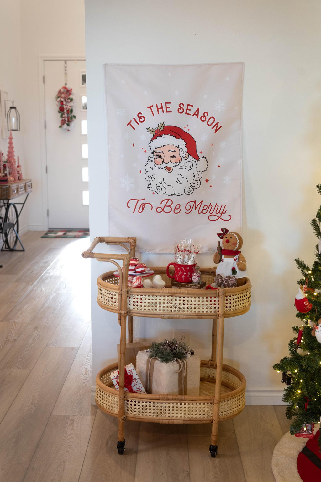 Christmas Banner, Tis the Season to be Merry, Kids Fabric Tapestry