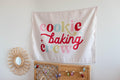 Christmas Banner, Cookie Baking Crew, Festive Kids Fabric Tapestry