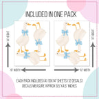 Watercolor Geese With Bows Wall Decals