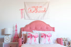 Fabric Tapestry Banner, Long Live Girlhood , Kids Pink Wall Art Decor, Children's Wall Art