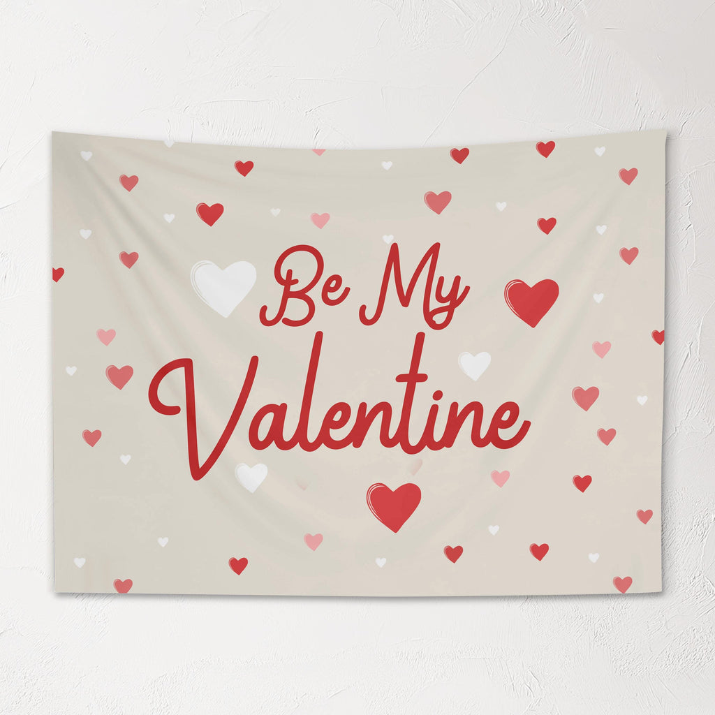 Fabric Tapestry Banner, Be My Valentine, Kids Wall Art Room Decor, Children's Wall Art