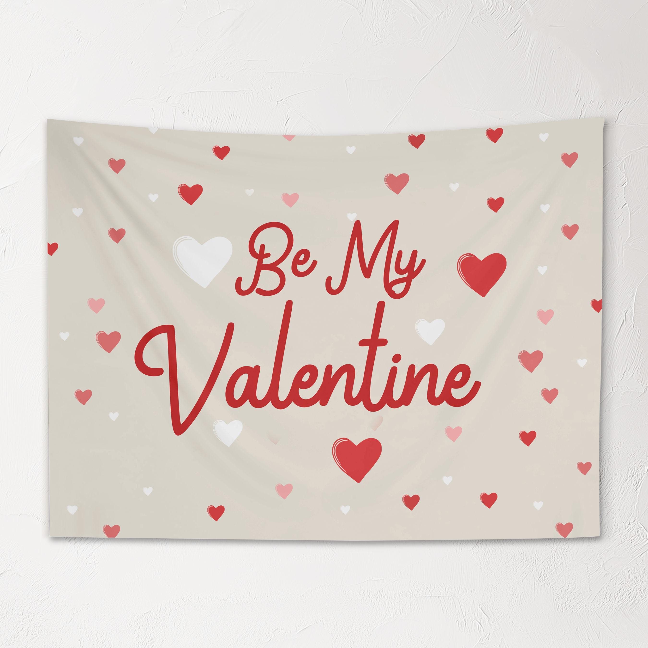 Fabric Tapestry Banner, Be My Valentine, Kids Wall Art Room Decor, Children's Wall Art