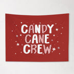 Christmas Banner, Candy Cane Crew, Kids Fabric Tapestry, Wall art Room Decor