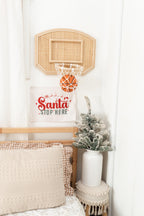 Christmas Banner Santa Stop Here, Kids Fabric Tapestry