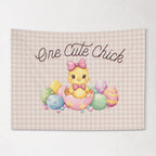Fabric Tapestry Banner, One Cute Chick, Kids Wall Art Room Decor, Children's Wall Art