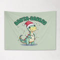 Christmas Banner, Santa-Saurus , Festive Kids Fabric Tapestry,  Room Decor