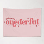 Fabric Tapestry Banner, Little Miss Onederful, Kids Wall Art Room Decor, Children's Wall Art