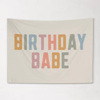 Fabric Tapestry Banner, Birthday Babe , Kids Wall Art Room Decor