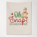 Christmas Banner Oh Snap, Kids Fabric Tapestry, Wall art Room Decor