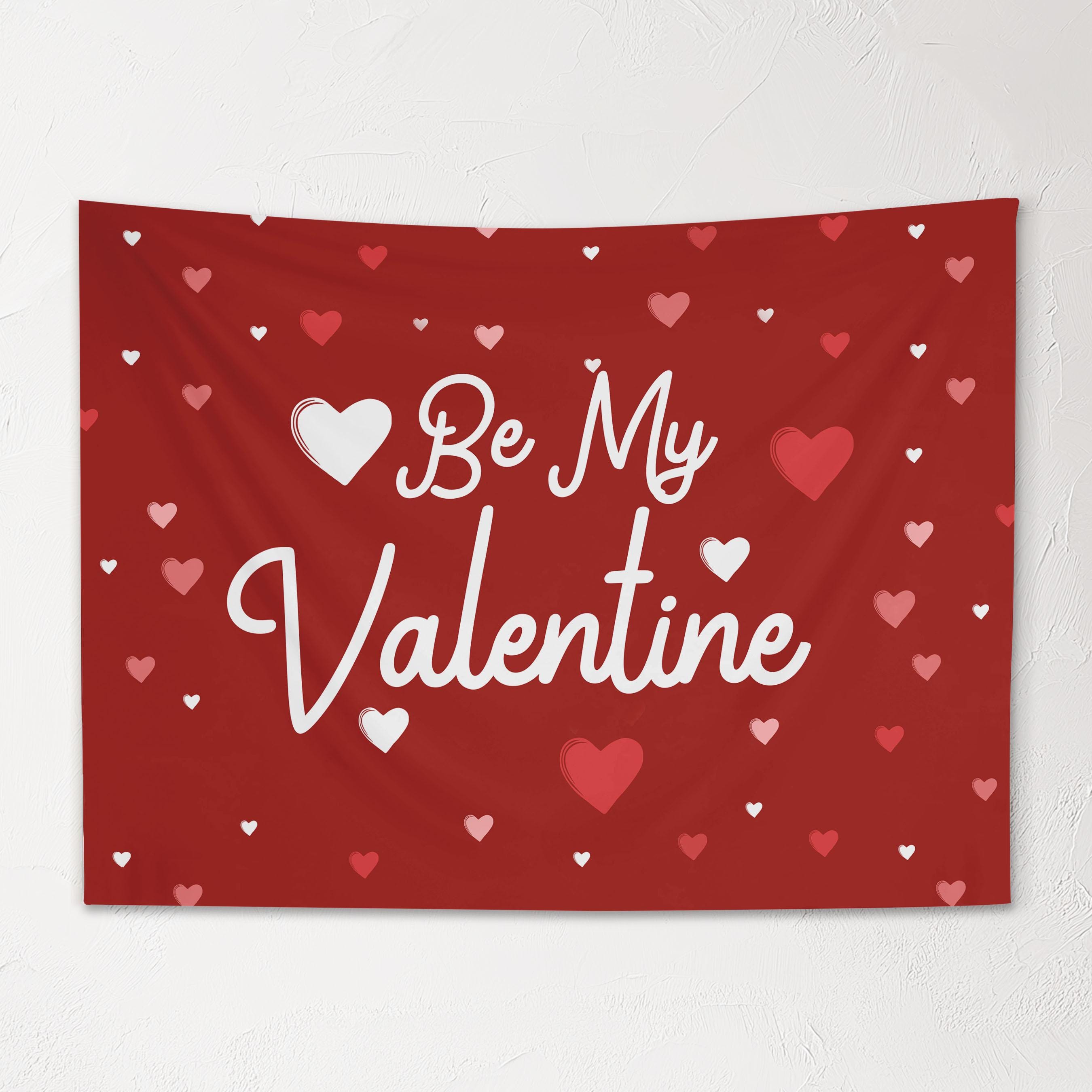 Fabric Tapestry Banner, Be My Valentine, Kids Wall Art Room Decor, Children's Wall Art