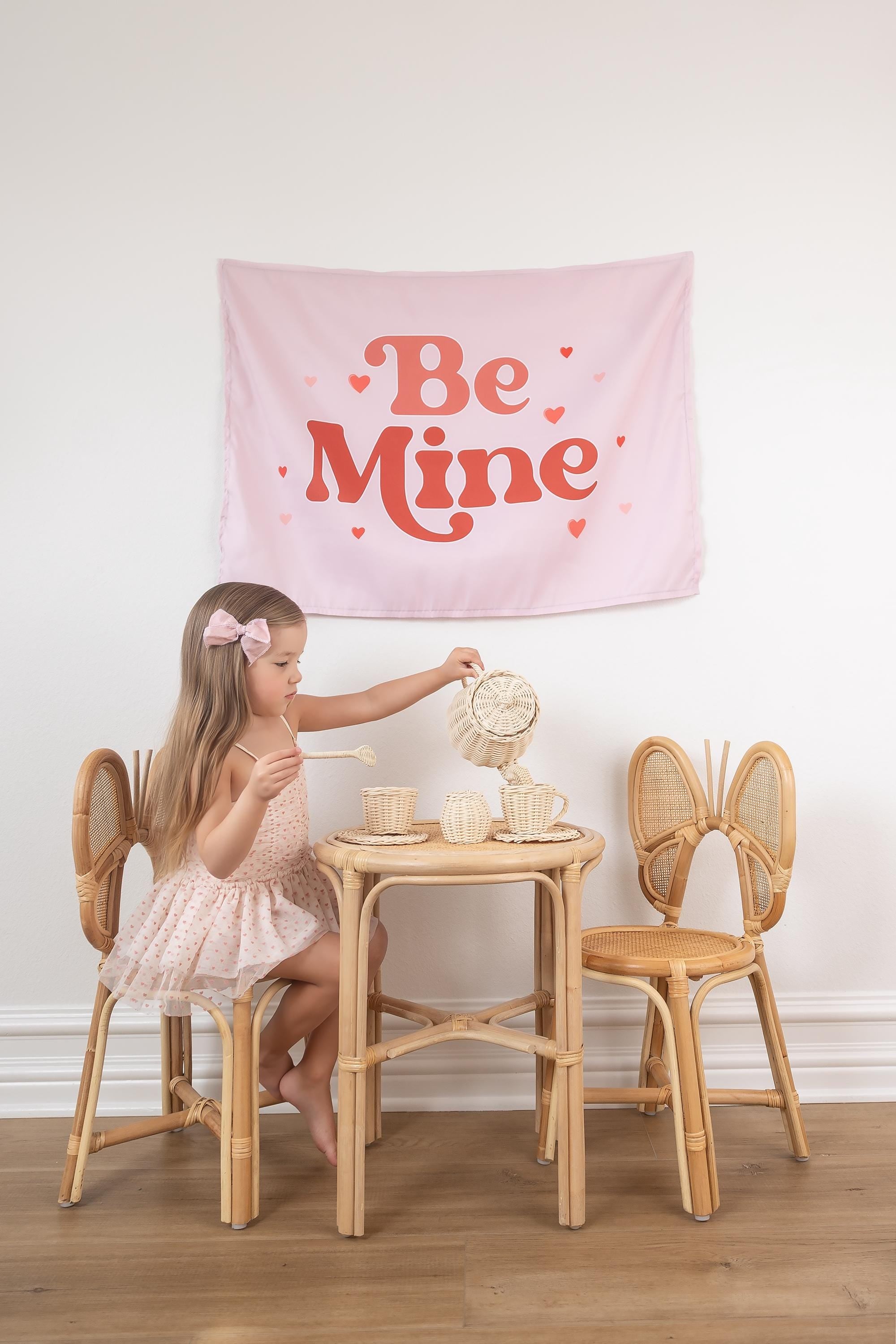 Fabric Tapestry Banner, Be Mine, Kids Wall Art Room Decor, Children's Wall Art