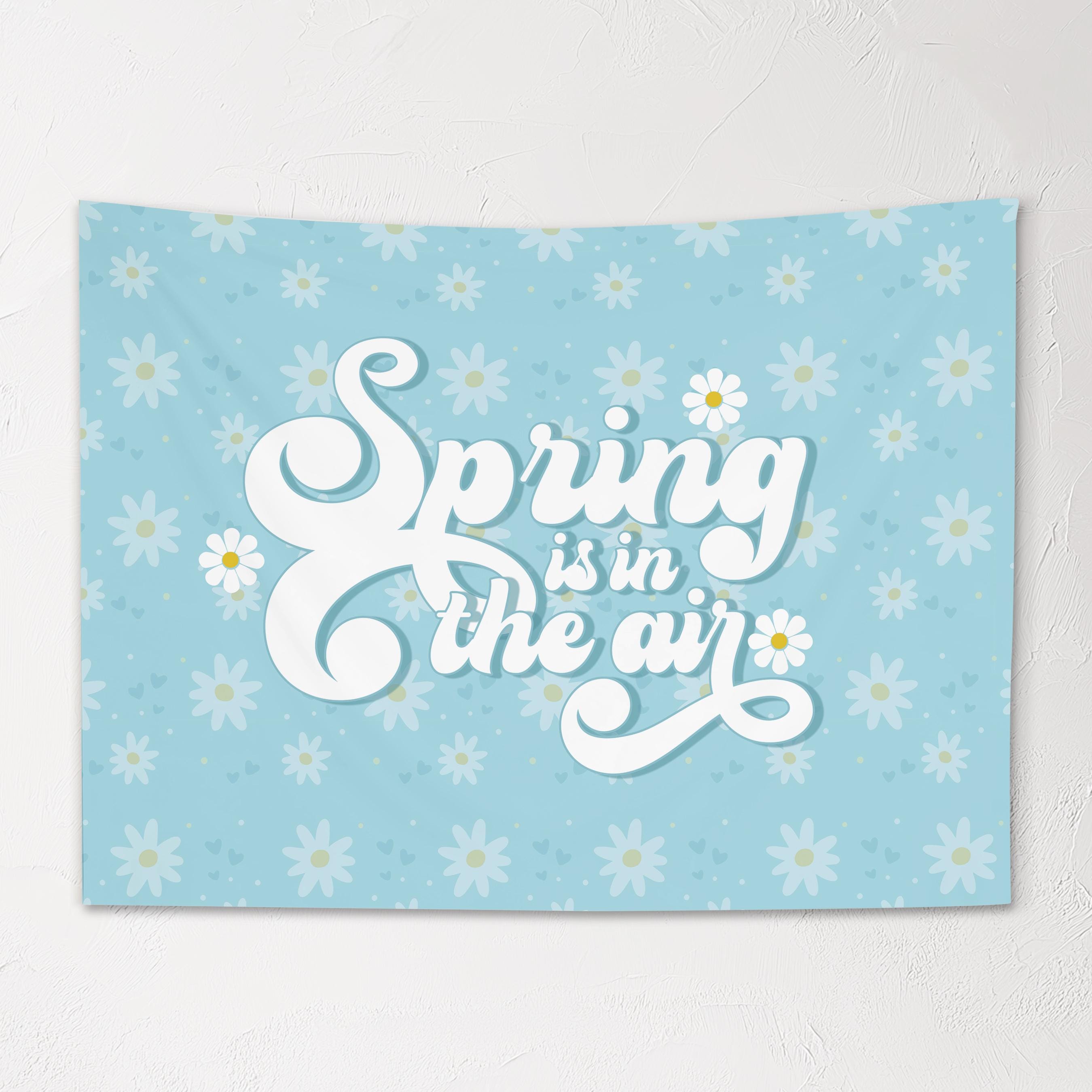 Fabric Tapestry Banner, Spring Is In The Air, Kids Wall Art Room Decor, Children's Wall Art