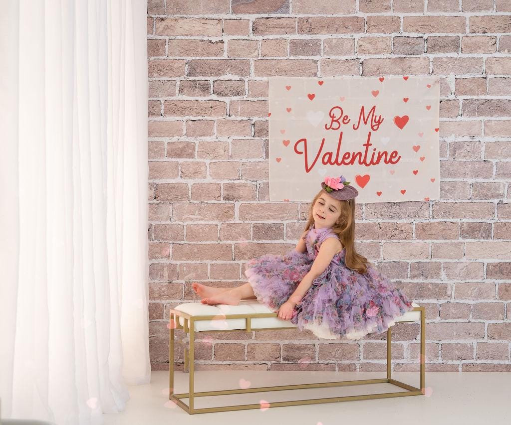 Fabric Tapestry Banner, Be My Valentine, Kids Wall Art Room Decor, Children's Wall Art
