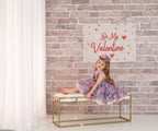 Fabric Tapestry Banner, Be My Valentine, Kids Wall Art Room Decor, Children's Wall Art