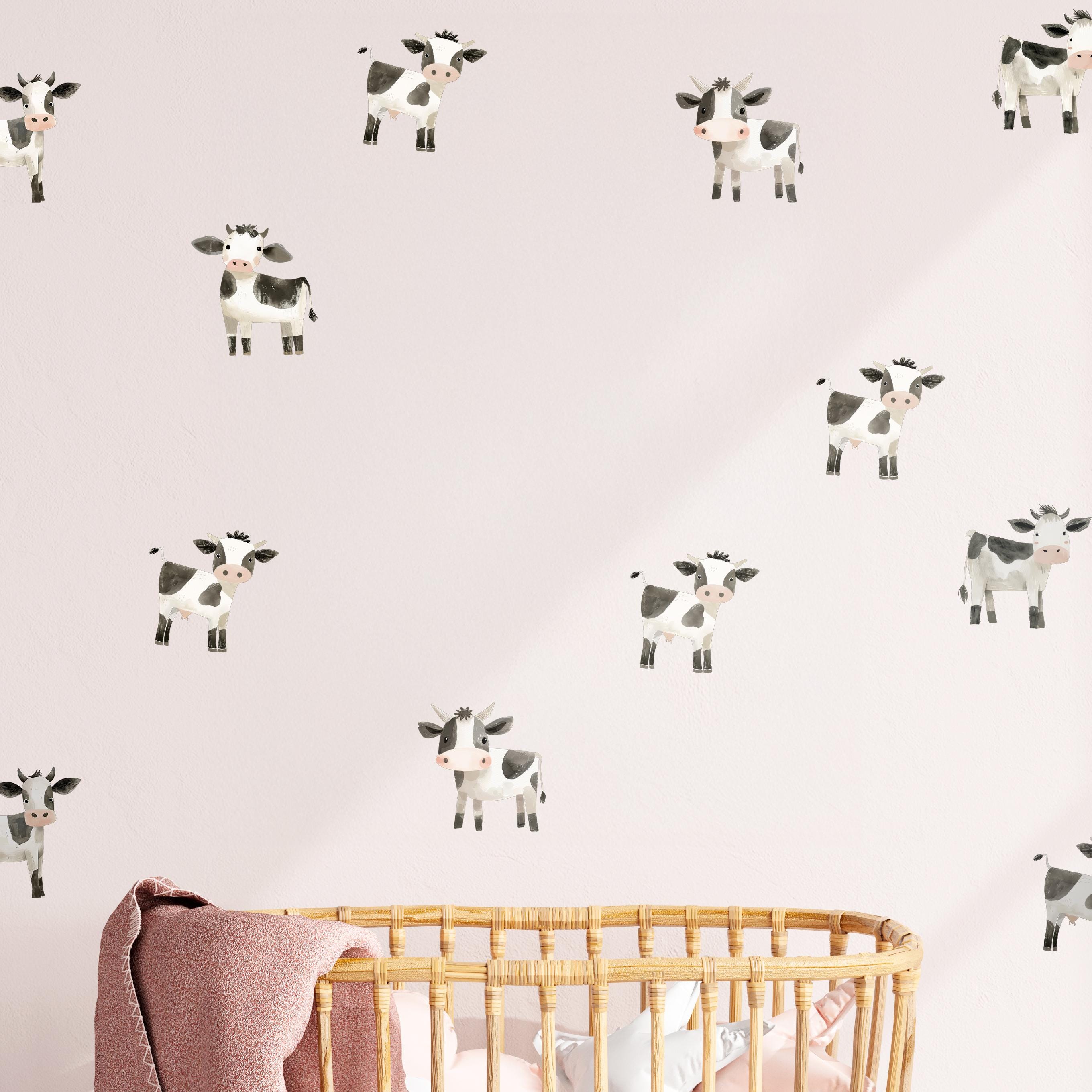 Watercolor Cow Wall Decals