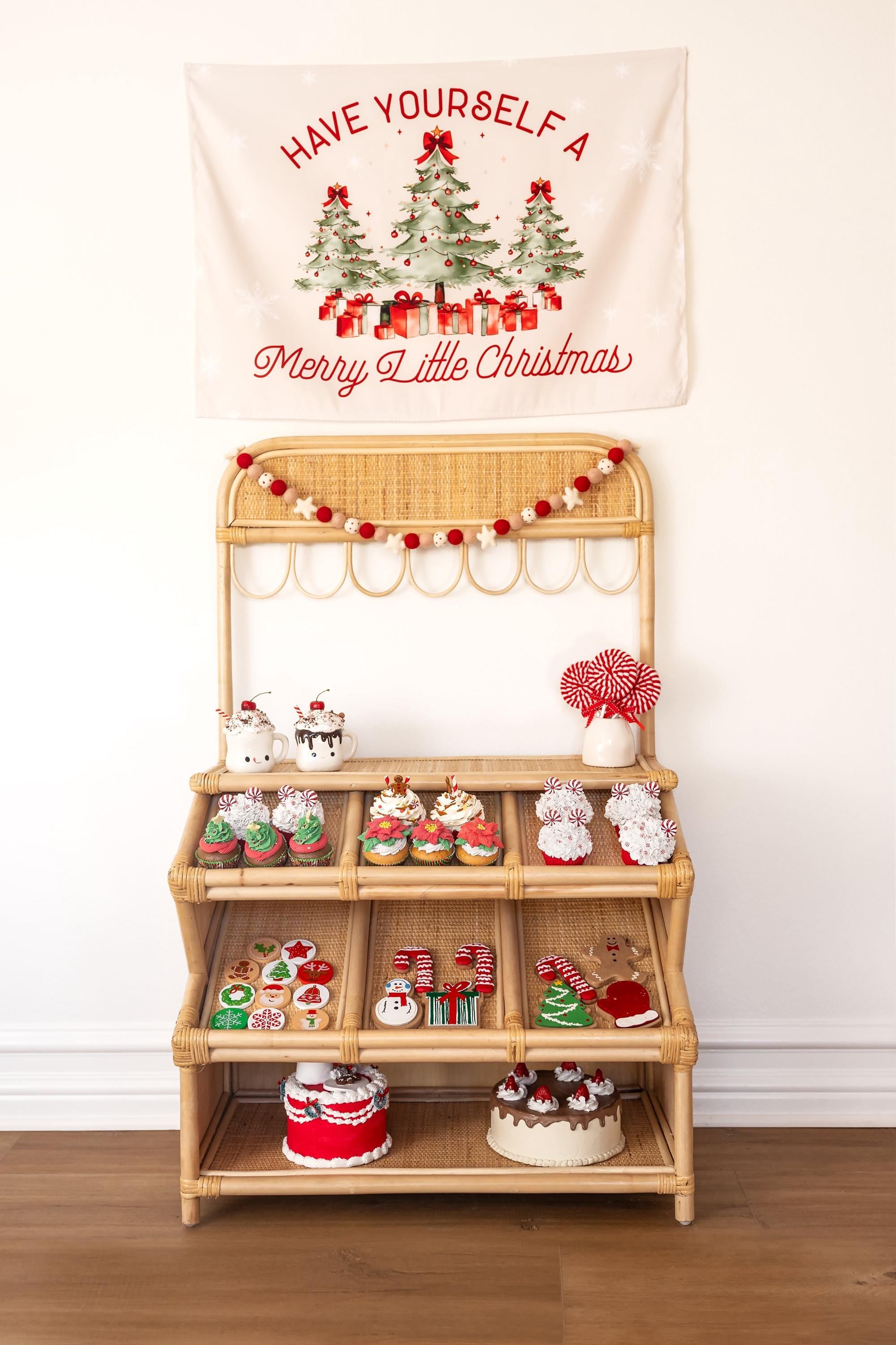 Christmas Banner Merry Little Christmas White Christmas, Kids Fabric Tapestry