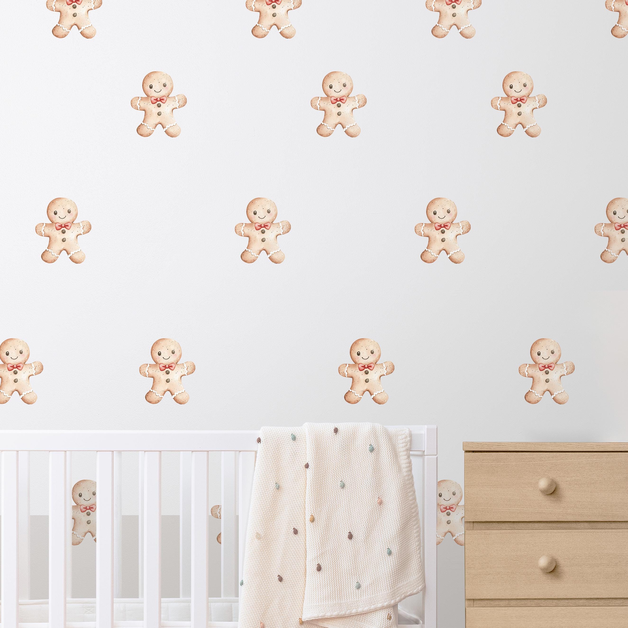 Cute Christmas Gingerbread Man Wall Decals