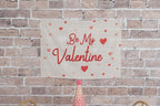 Fabric Tapestry Banner, Be My Valentine, Kids Wall Art Room Decor, Children's Wall Art