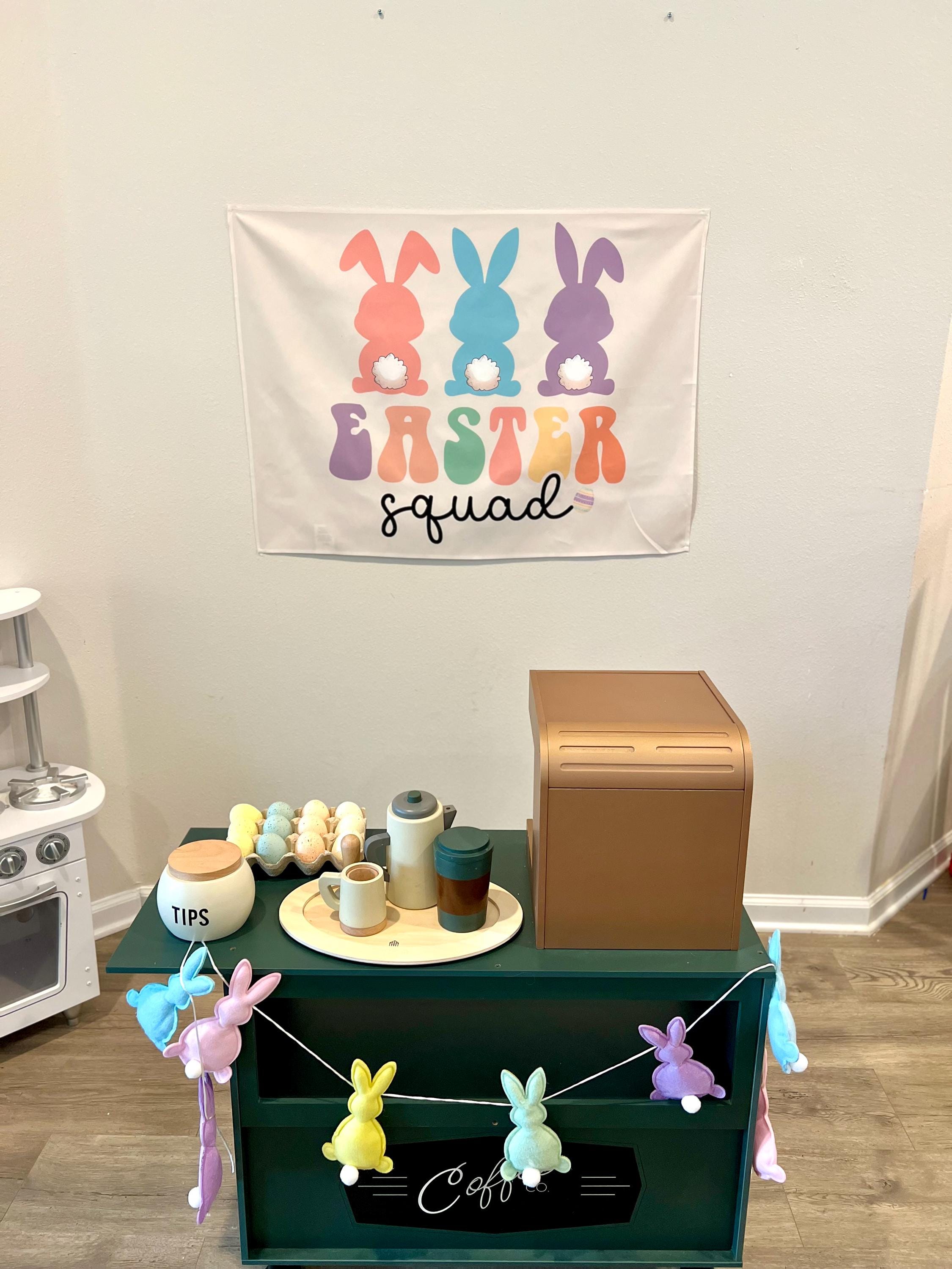Fabric Tapestry Banner, Easter Squad, Kids Wall Art Room Decor, Childrens Wall Art