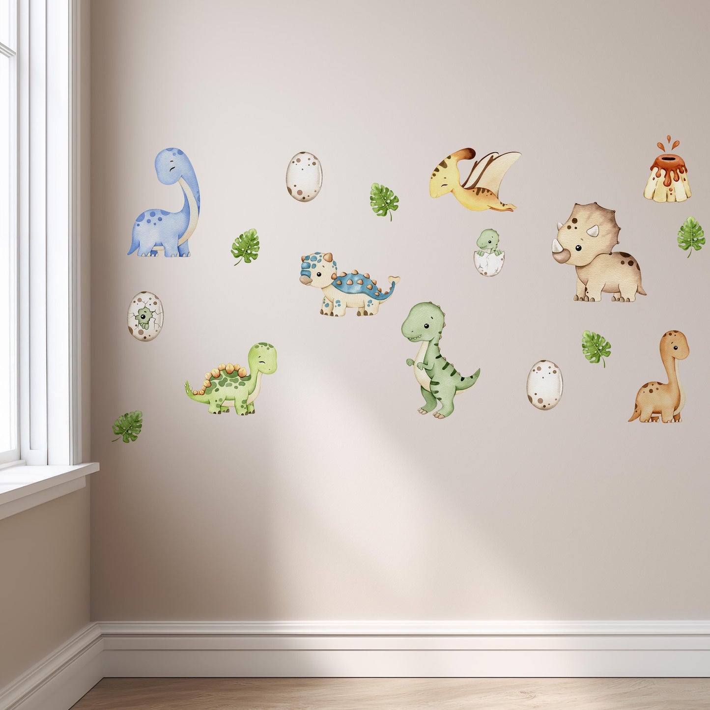 Dinosaur Nursery Wall Decals, Baby Boy Dinos, Kids Room Wall Art