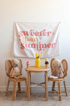 Fabric Tapestry Banner, Sweeter than Summer, Kids Wall Art Room Decor