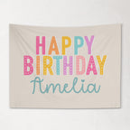 Kids Personalized Birthday Banner, Custom Rainbow Wall Hanging with Name