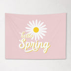 Fabric Tapestry Banner, Hello Spring, Kids Wall Art Room Decor, Children's Wall Art