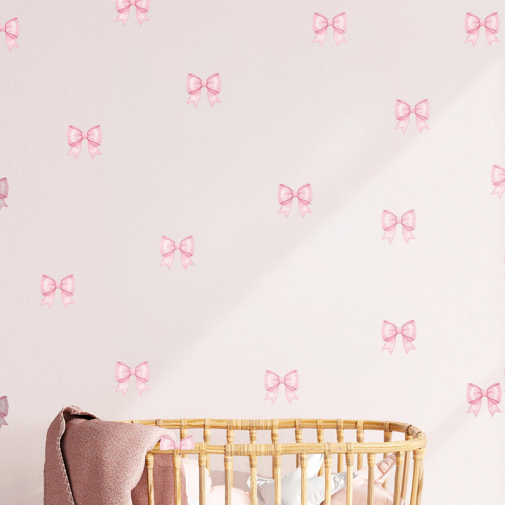 Cute Pink Bow Wall Decals