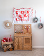 Christmas Banner, Candy Cane Crew, Kids Fabric Tapestry