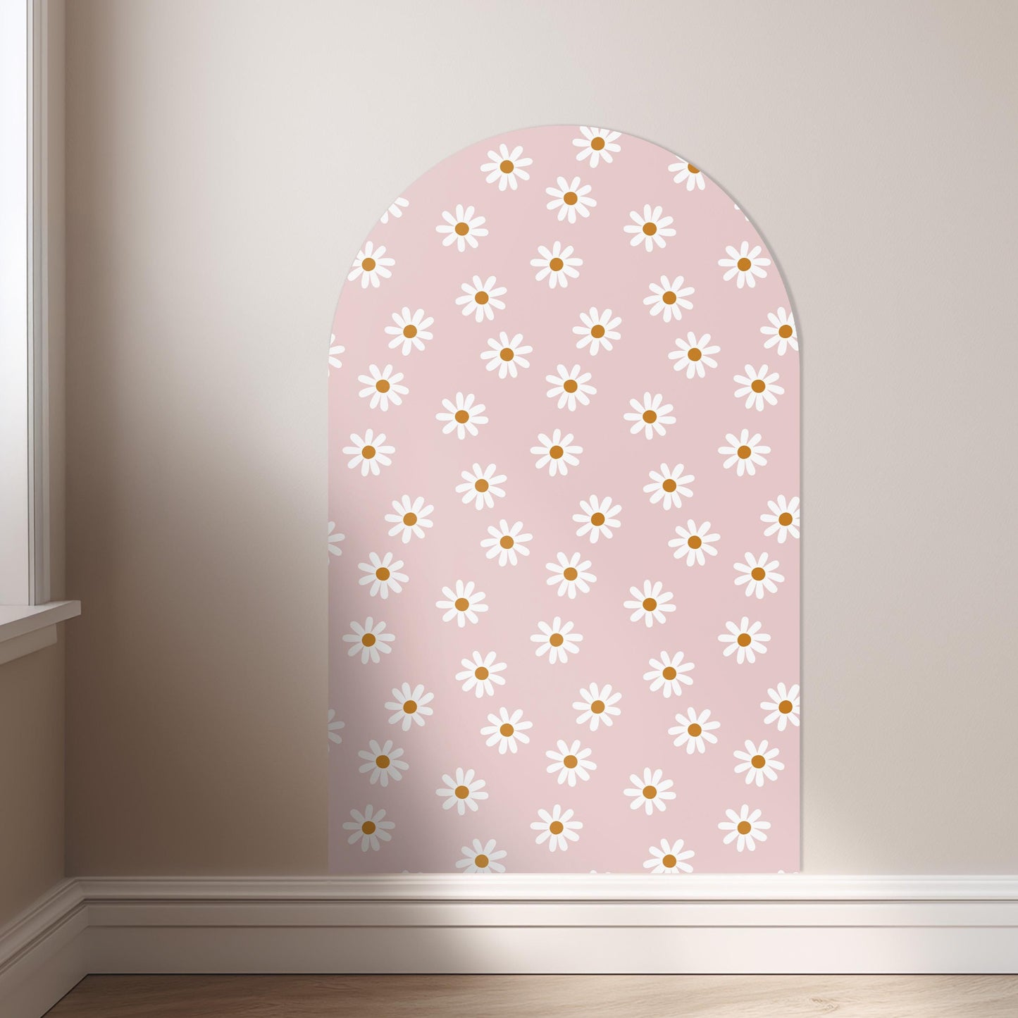 Magnet Magic Arch - Pink Daisy Floral Magnetic Wall Decal for Kids, Wall Decal