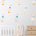 Watercolor Geese With Bows Wall Decals