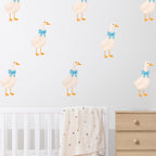 Watercolor Geese With Bows Wall Decals