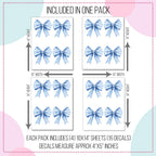Blue Sailor Striped Bows Wall Decals