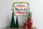 Christmas Banner, It's The Most Wonderful Time of The Year, Festive Kids Fabric Tapestry