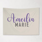 Fabric Tapestry Banner, Cursive Block Name Personalized, Kids Wall Decor, Children's Wall Art