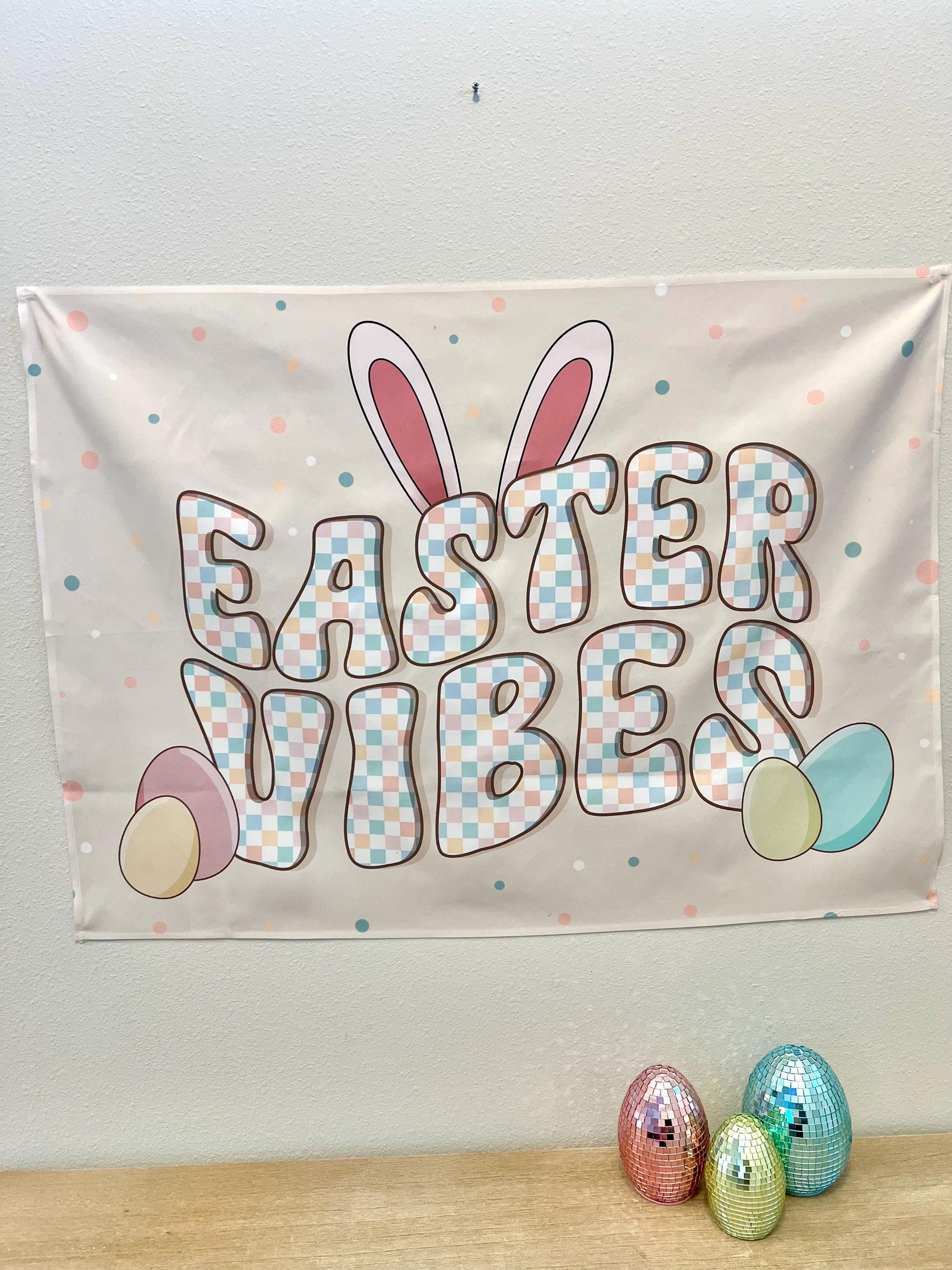 Fabric Tapestry Banner, Easter Vibes, Kids Wall Art Room Decor, Children's Wall Art