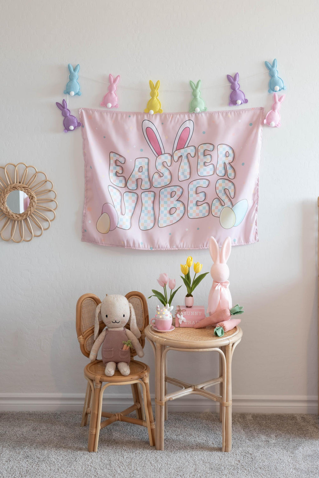 Fabric Tapestry Banner, Easter Vibes, Kids Wall Art Room Decor, Children's Wall Art