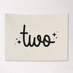 Fabric Tapestry Banner, TWO Birthday, Kids Wall Art Room Decor, Children's Wall Art