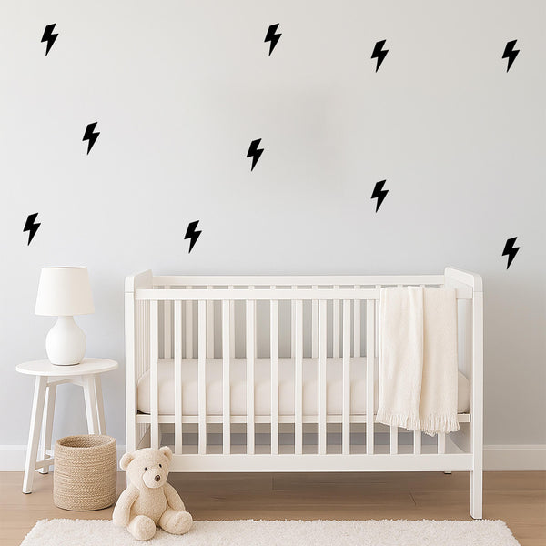 Lightning Bolts Wall Decals, Wall Decor, Kids Room Wall Decals, Reusable & Removable Fabric Wall Sticker