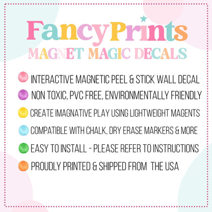 Magnet Magic Arch - Pink Daisy Floral Magnetic Wall Decal for Kids, Wall Decal