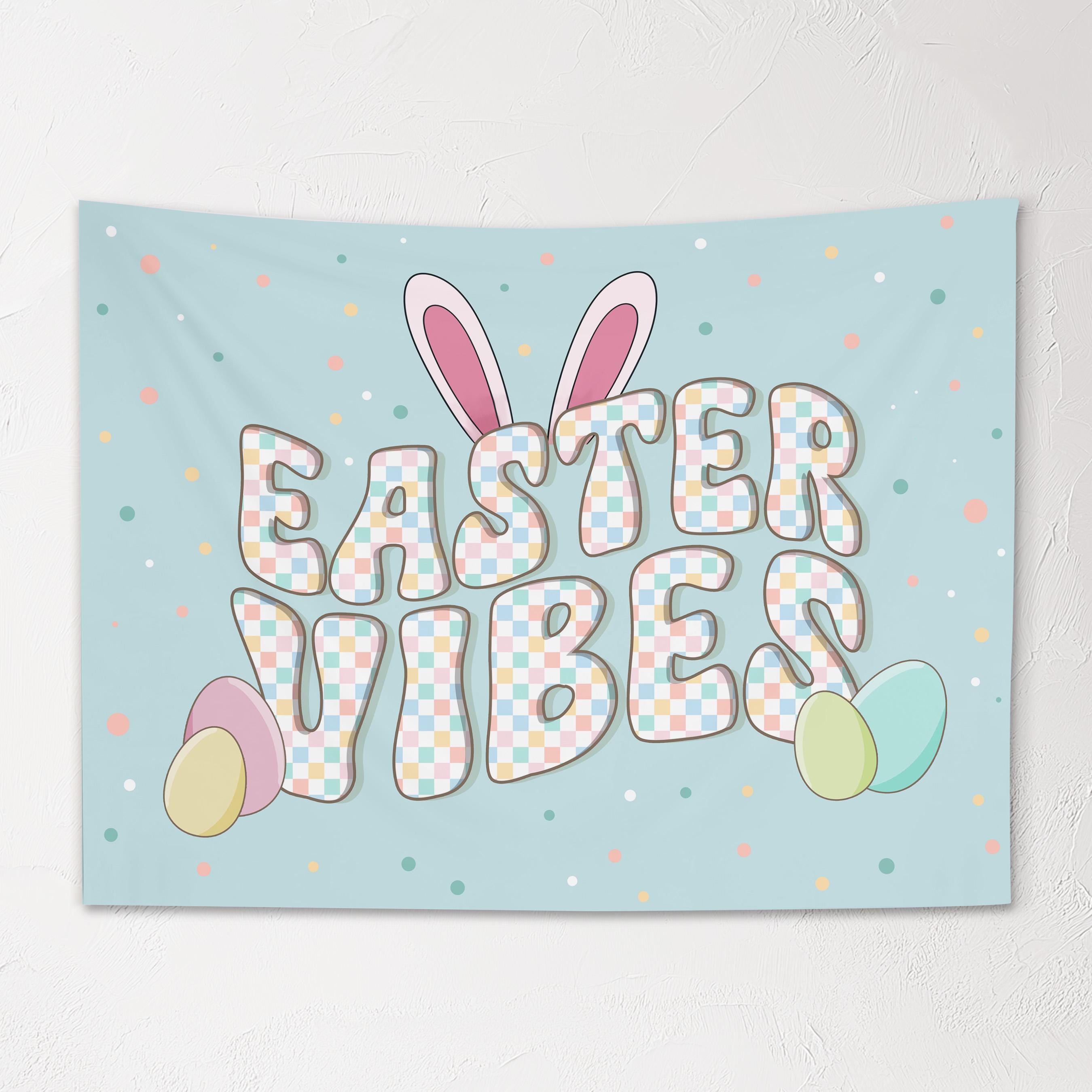 Fabric Tapestry Banner, Easter Vibes, Kids Wall Art Room Decor, Children's Wall Art