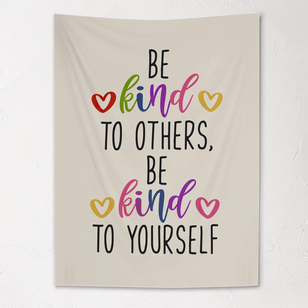 Fabric Tapestry Banner, Be Kind, Kids Wall Art Room Decor, Children's Wall Art