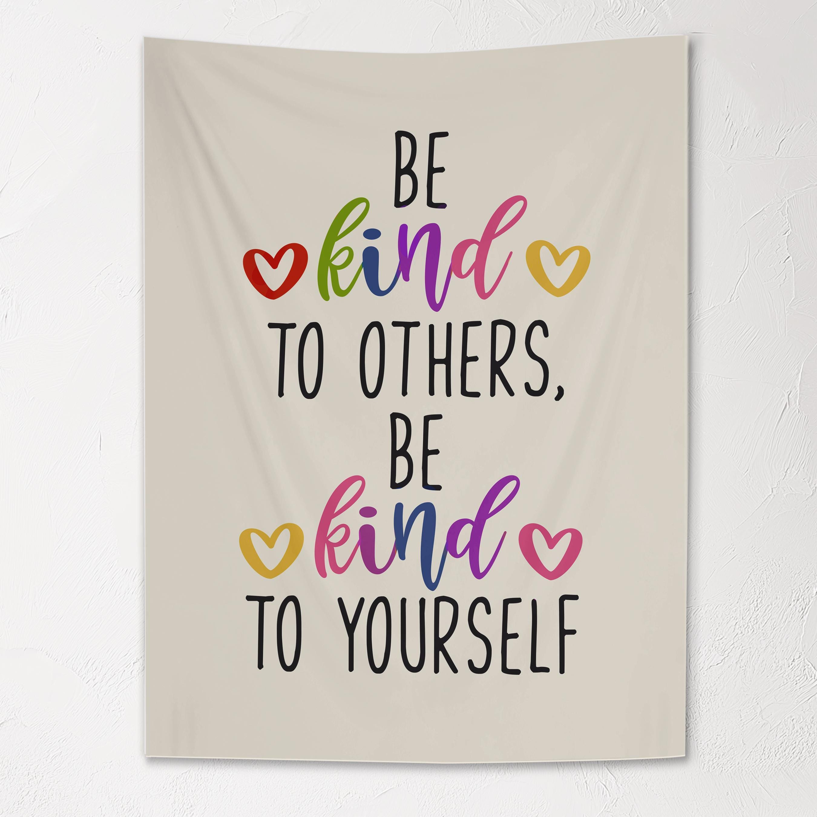 Fabric Tapestry Banner, Be Kind, Kids Wall Art Room Decor, Children's Wall Art