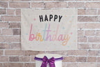Fabric Tapestry Banner, Happy Birthday, Kids Wall Art Room Decor, Children's Wall Art