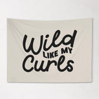 Fabric Tapestry Banner, Wild like my Curls, Kids Wall Art Room Decor, Children's Wall Art